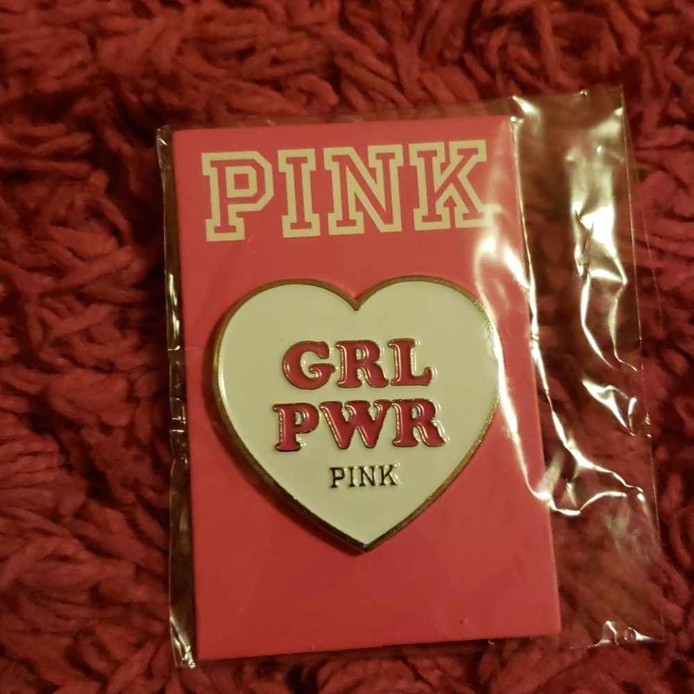 Vs pink girl power pin